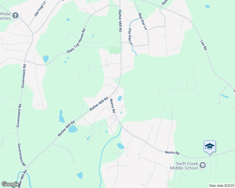 map of restaurants, bars, coffee shops, grocery stores, and more near 1540 Barber Mill Road in Clayton