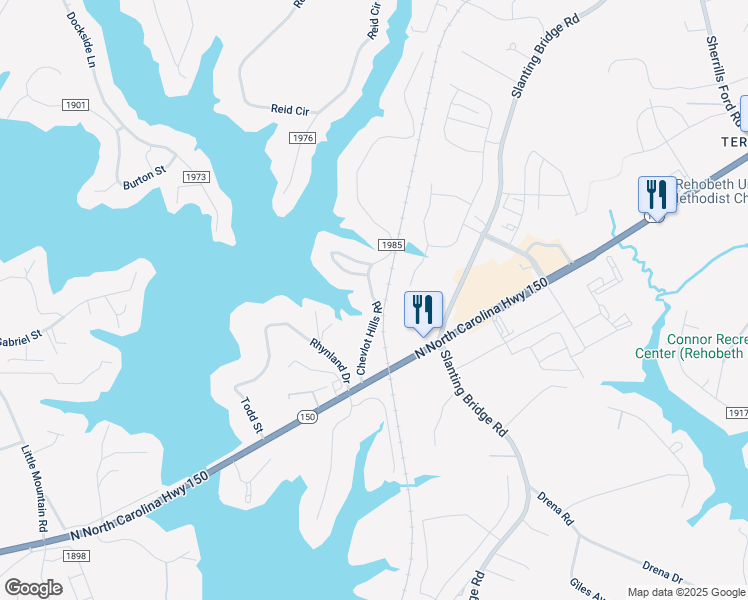 map of restaurants, bars, coffee shops, grocery stores, and more near 3663 Chevlot Hills Rd in Sherrills Ford