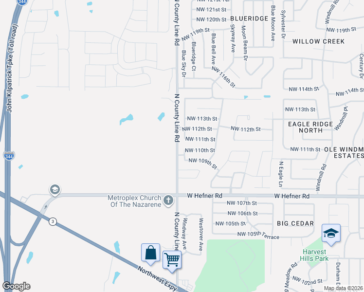 map of restaurants, bars, coffee shops, grocery stores, and more near 11209 Stansbury Place in Oklahoma City