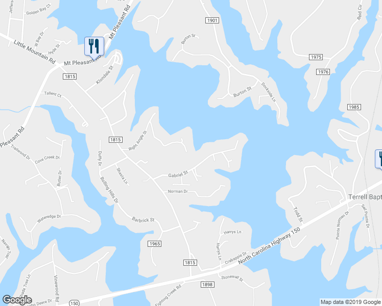 map of restaurants, bars, coffee shops, grocery stores, and more near 7404 Right Angle Street in Sherrills Ford