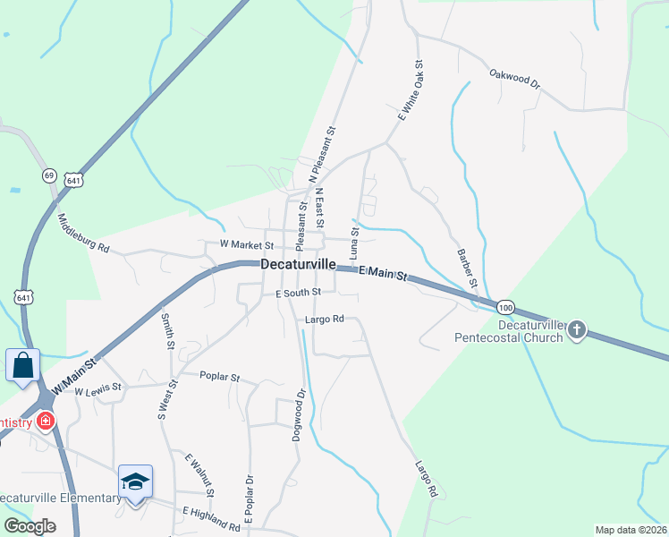 map of restaurants, bars, coffee shops, grocery stores, and more near S South St in Decaturville