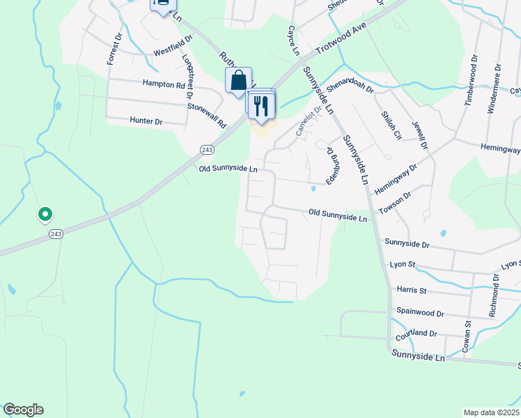 map of restaurants, bars, coffee shops, grocery stores, and more near 106 Overbrook Court in Columbia
