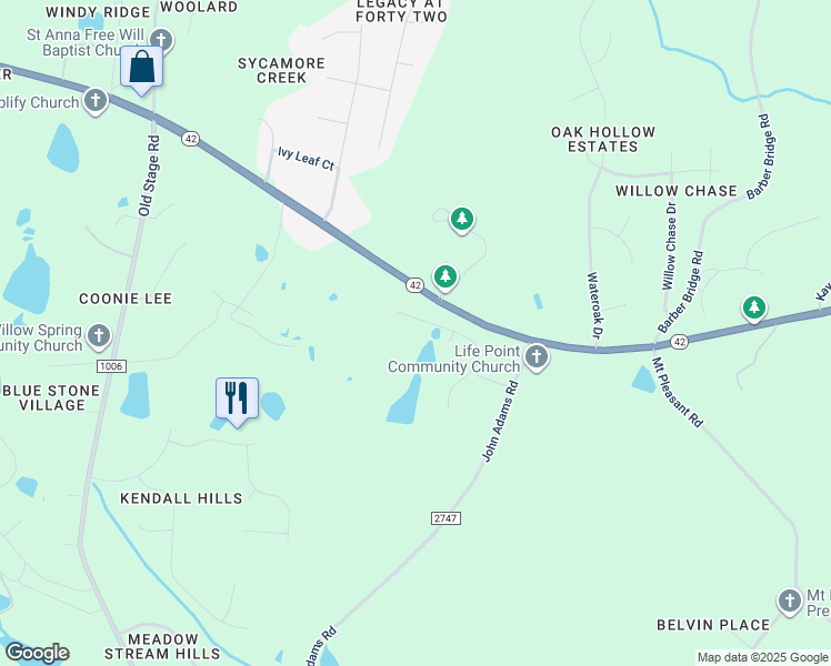 map of restaurants, bars, coffee shops, grocery stores, and more near 7110 Cabernet Franc Drive in Wake County