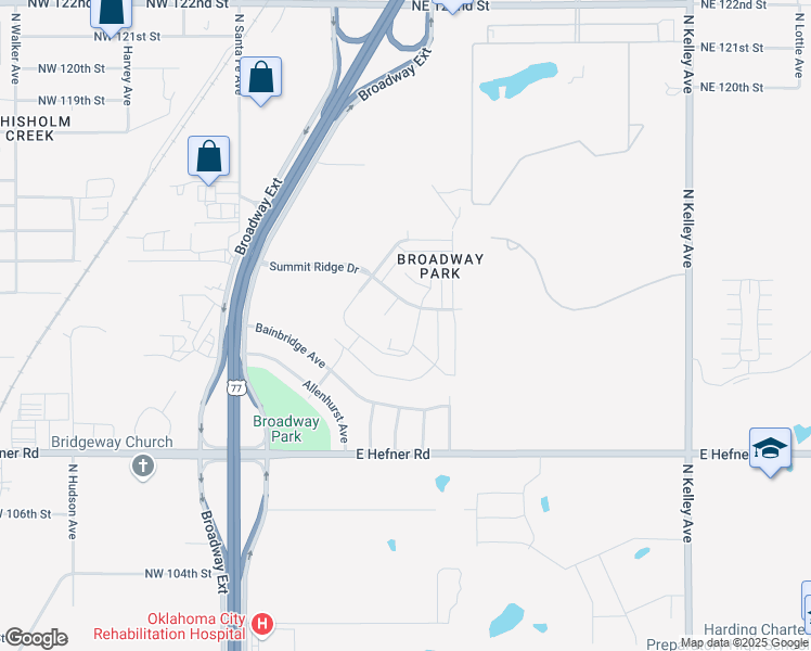 map of restaurants, bars, coffee shops, grocery stores, and more near 11305 Keystone Road in Oklahoma City