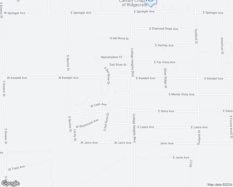 map of restaurants, bars, coffee shops, grocery stores, and more near 2128 El Hogar in Ridgecrest