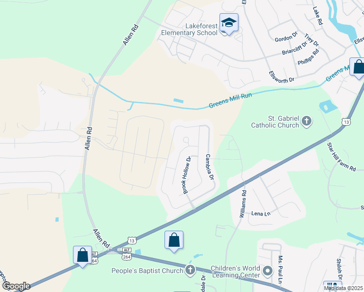 map of restaurants, bars, coffee shops, grocery stores, and more near 2013 Croyden Circle in Greenville