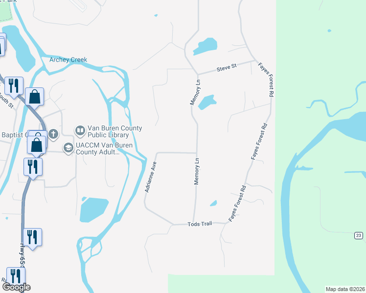 map of restaurants, bars, coffee shops, grocery stores, and more near 337 Memory Ln in Clinton