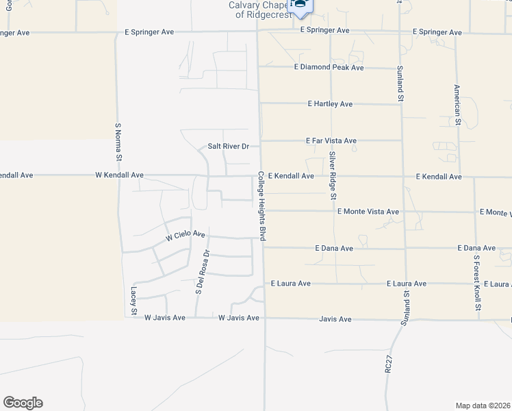 map of restaurants, bars, coffee shops, grocery stores, and more near 2128 Camino El Canon in Ridgecrest
