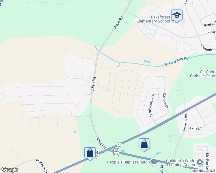 map of restaurants, bars, coffee shops, grocery stores, and more near 2100 Flagstone Court in Greenville