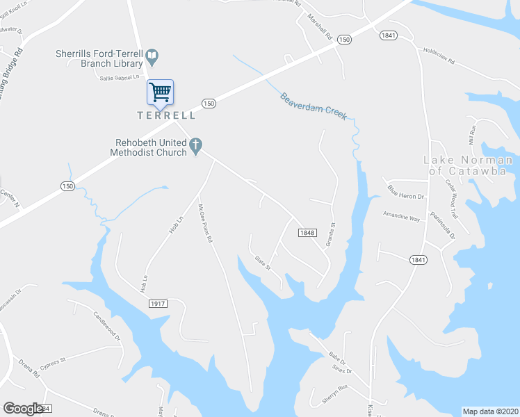 map of restaurants, bars, coffee shops, grocery stores, and more near 3996 Kimberly Place in Lake Norman of Catawba