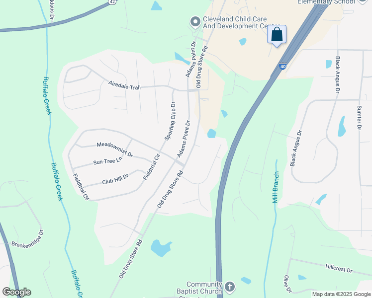 map of restaurants, bars, coffee shops, grocery stores, and more near 482 Adams Point Drive in Garner