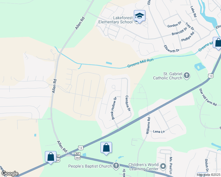 map of restaurants, bars, coffee shops, grocery stores, and more near 2013 Croyden Circle in Greenville