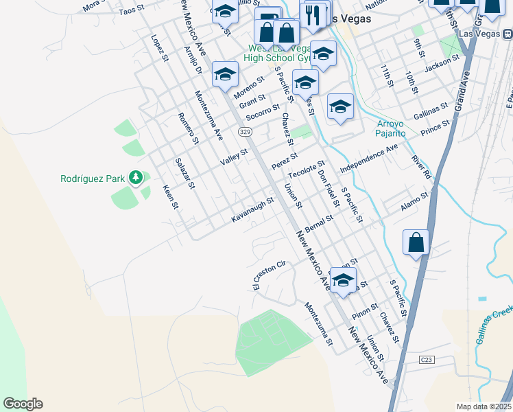 map of restaurants, bars, coffee shops, grocery stores, and more near 709 Kavanaugh Street in Las Vegas