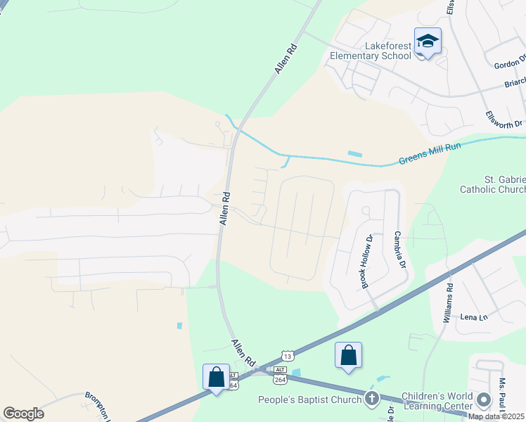 map of restaurants, bars, coffee shops, grocery stores, and more near 2100 Flagstone Court in Greenville