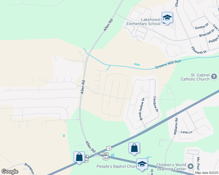 map of restaurants, bars, coffee shops, grocery stores, and more near 2120 Remington Court in Greenville