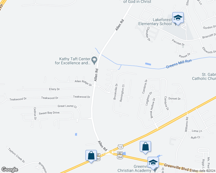 map of restaurants, bars, coffee shops, grocery stores, and more near 2108 Flagstone Court in Greenville