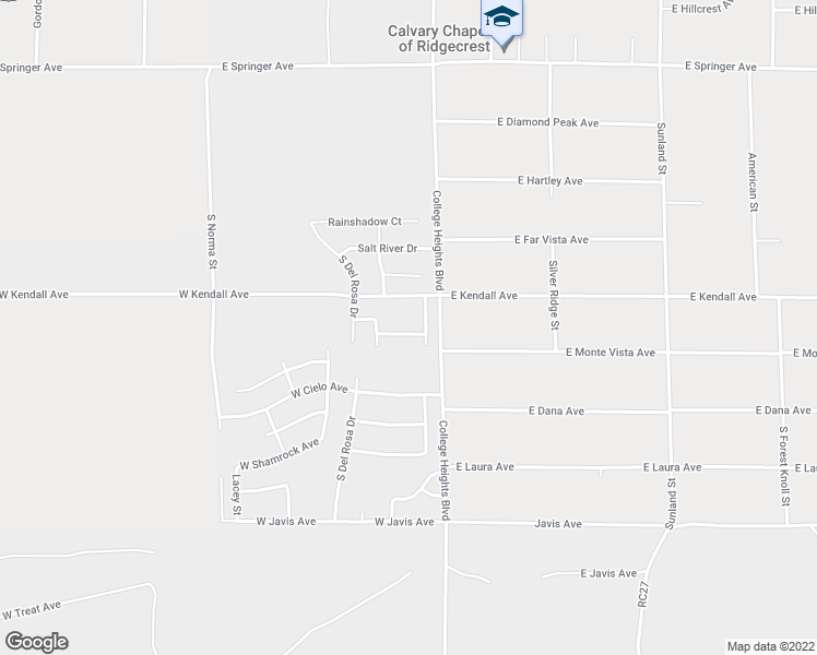 map of restaurants, bars, coffee shops, grocery stores, and more near 112 West Paseo Airosa Avenue in Ridgecrest
