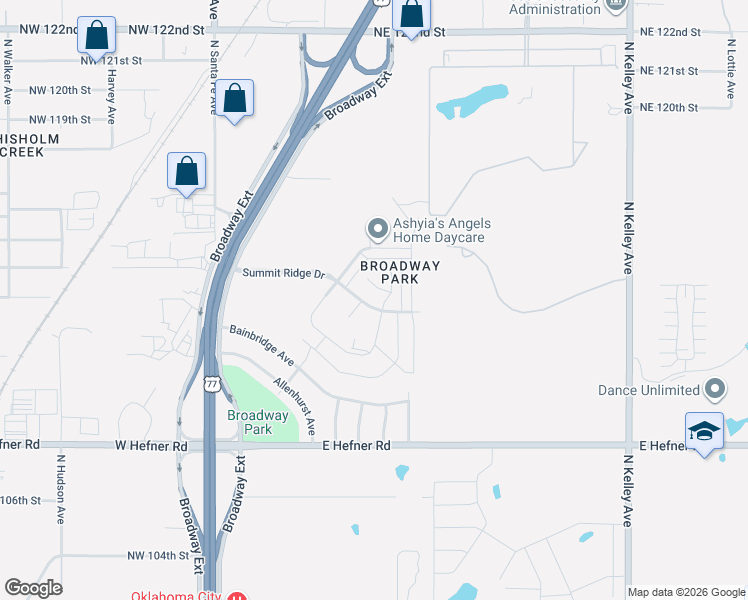 map of restaurants, bars, coffee shops, grocery stores, and more near 11305 Keystone Road in Oklahoma City
