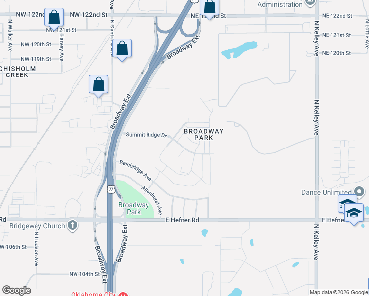 map of restaurants, bars, coffee shops, grocery stores, and more near 11305 Keystone Road in Oklahoma City