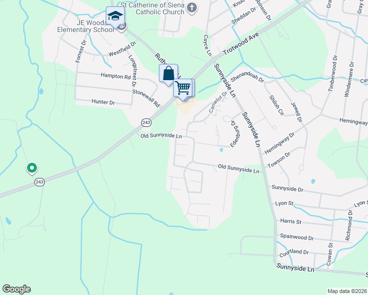 map of restaurants, bars, coffee shops, grocery stores, and more near 106 Overbrook Court in Columbia