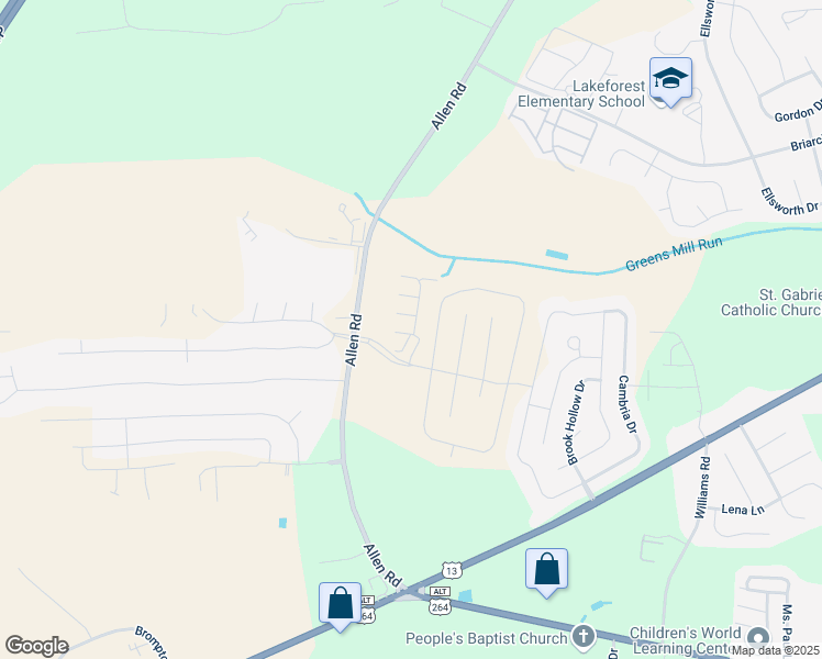 map of restaurants, bars, coffee shops, grocery stores, and more near 2112 Flagstone Court in Greenville