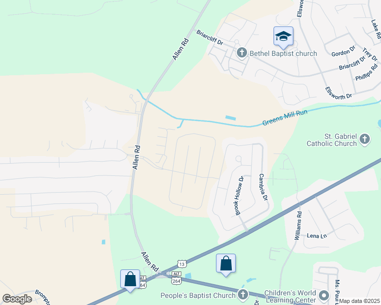 map of restaurants, bars, coffee shops, grocery stores, and more near 2105 Remington Court in Greenville