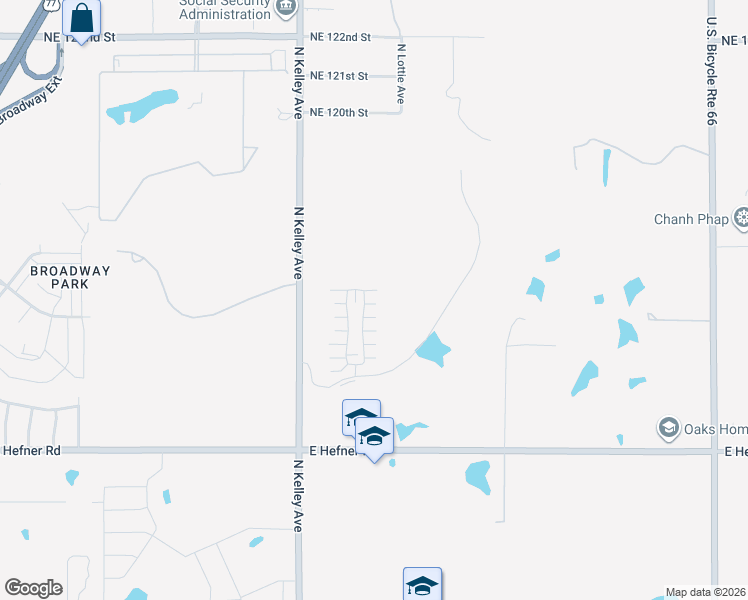 map of restaurants, bars, coffee shops, grocery stores, and more near 11346 Paradise In Drive in Oklahoma City