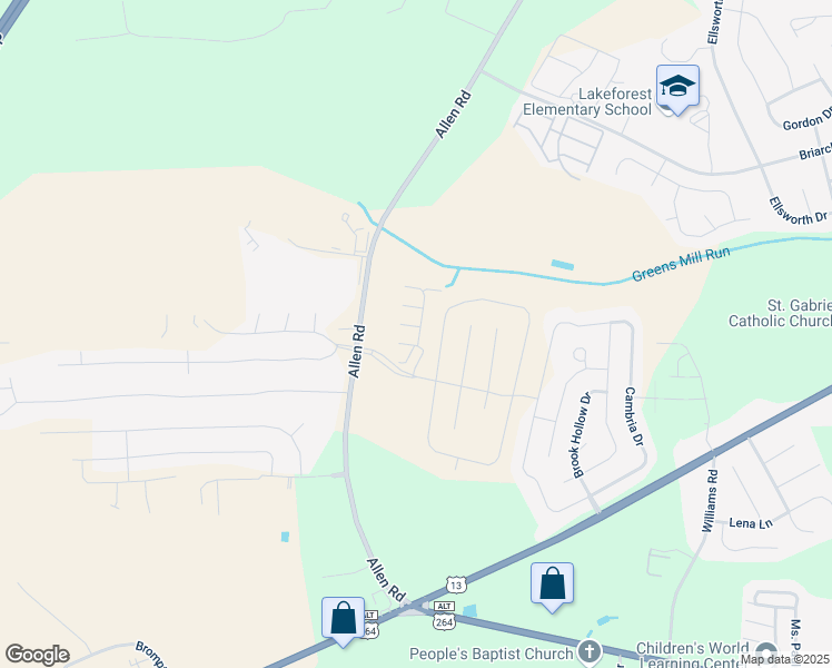 map of restaurants, bars, coffee shops, grocery stores, and more near 2120 Flagstone Court in Greenville