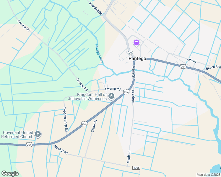 map of restaurants, bars, coffee shops, grocery stores, and more near State Road 1628 in Pantego