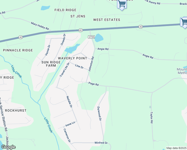map of restaurants, bars, coffee shops, grocery stores, and more near Old Hickory Drive in Raleigh