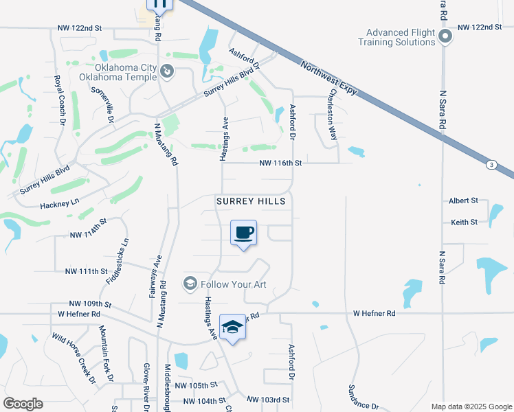 map of restaurants, bars, coffee shops, grocery stores, and more near 11024 Coachmans Road in Yukon
