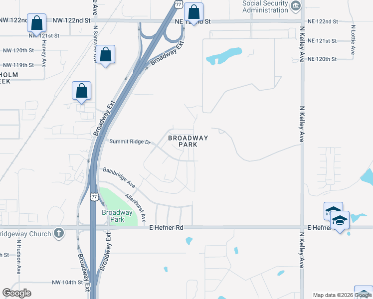 map of restaurants, bars, coffee shops, grocery stores, and more near in Oklahoma City