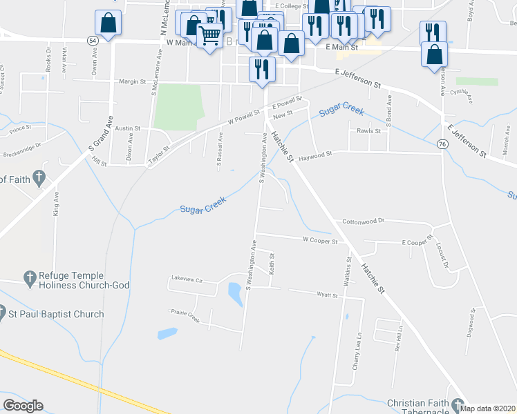 map of restaurants, bars, coffee shops, grocery stores, and more near 101 Holly Cove in Brownsville