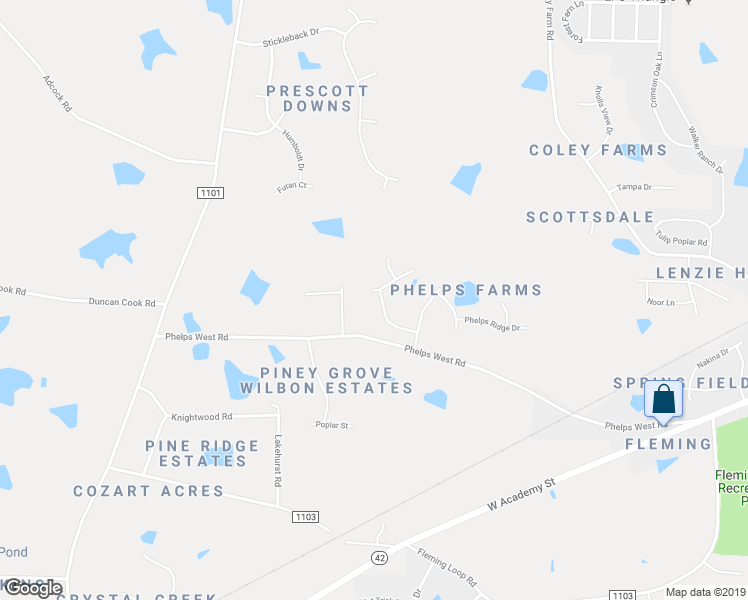 map of restaurants, bars, coffee shops, grocery stores, and more near 1525 Miranda Woods Lane in Fuquay-Varina