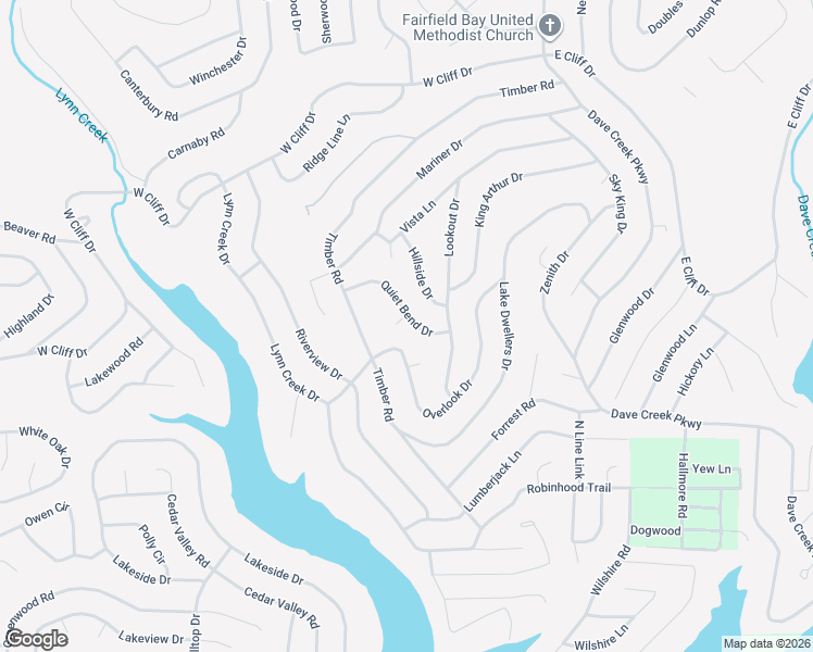 map of restaurants, bars, coffee shops, grocery stores, and more near 113 Quiet Bend Drive in Fairfield Bay