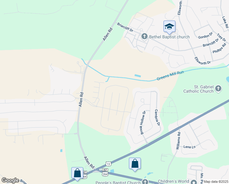 map of restaurants, bars, coffee shops, grocery stores, and more near 2105 Remington Court in Greenville