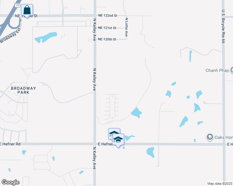 map of restaurants, bars, coffee shops, grocery stores, and more near 11350 Paradise In Drive in Oklahoma City