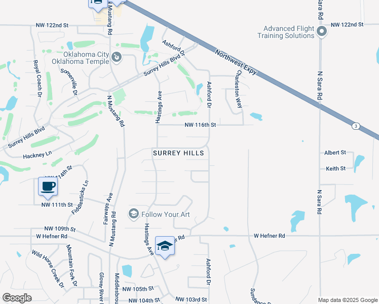 map of restaurants, bars, coffee shops, grocery stores, and more near 11024 Coachmans Road in Yukon