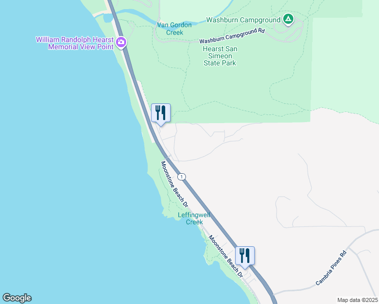map of restaurants, bars, coffee shops, grocery stores, and more near 7292 Exotic Garden Drive in Cambria