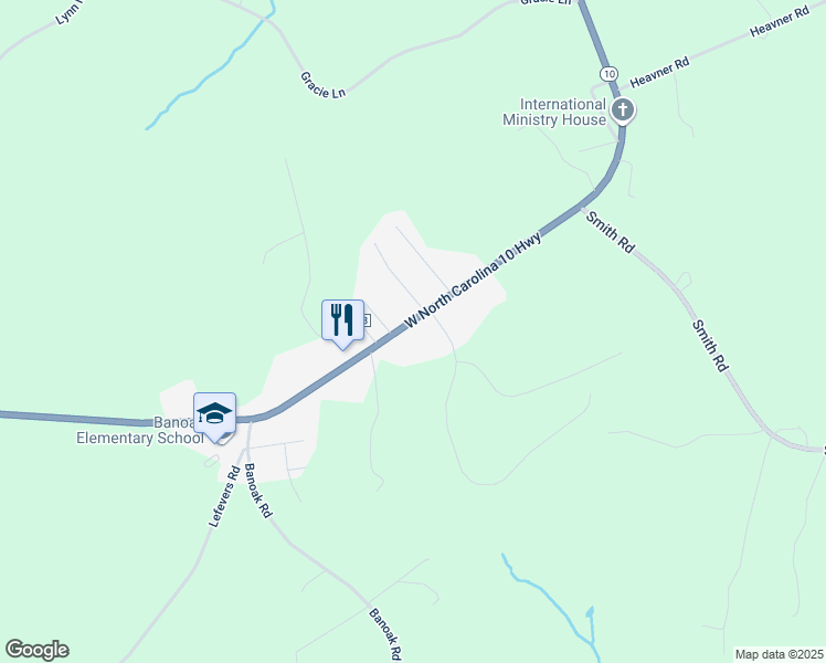 map of restaurants, bars, coffee shops, grocery stores, and more near 7475 North Carolina 10 Highway in Vale