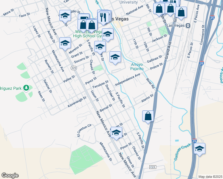 map of restaurants, bars, coffee shops, grocery stores, and more near 901 South Pacific Street in Las Vegas
