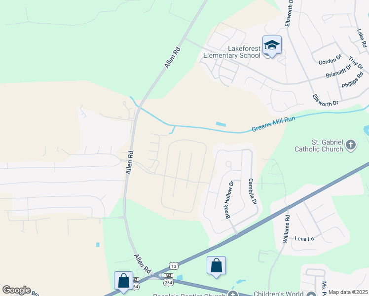 map of restaurants, bars, coffee shops, grocery stores, and more near 2105 Remington Court in Greenville