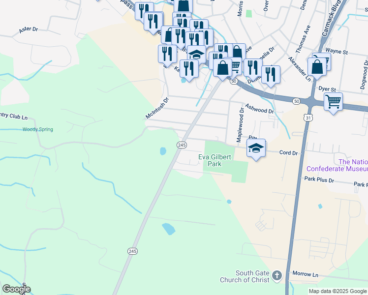 map of restaurants, bars, coffee shops, grocery stores, and more near 101 Bandywood Court in Columbia