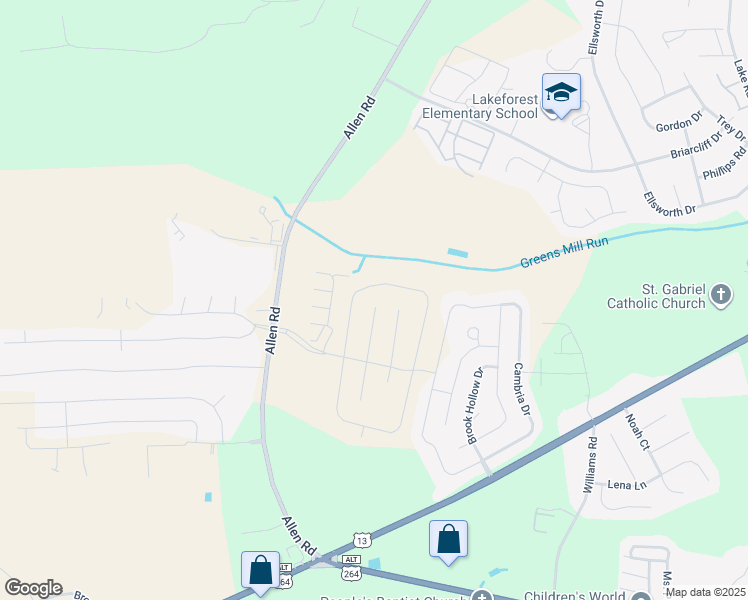 map of restaurants, bars, coffee shops, grocery stores, and more near 2105 Remington Court in Greenville