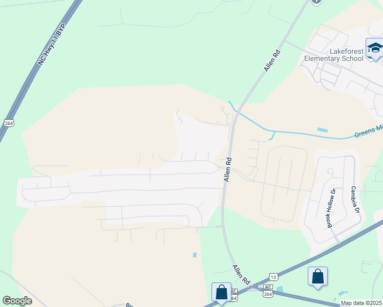 map of restaurants, bars, coffee shops, grocery stores, and more near 1408 Oak Ridge Court in Greenville