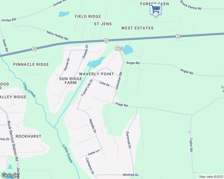 map of restaurants, bars, coffee shops, grocery stores, and more near 31 Line Drive in Raleigh