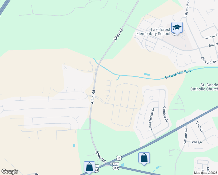 map of restaurants, bars, coffee shops, grocery stores, and more near 2120 Flagstone Court in Greenville