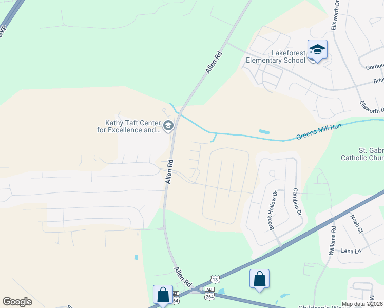 map of restaurants, bars, coffee shops, grocery stores, and more near 2124 Flagstone Court in Greenville