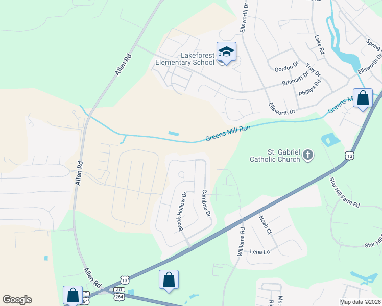 map of restaurants, bars, coffee shops, grocery stores, and more near 1868 Cambria Drive in Greenville