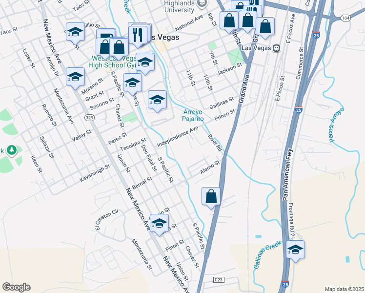map of restaurants, bars, coffee shops, grocery stores, and more near 147 Independence Avenue in Las Vegas